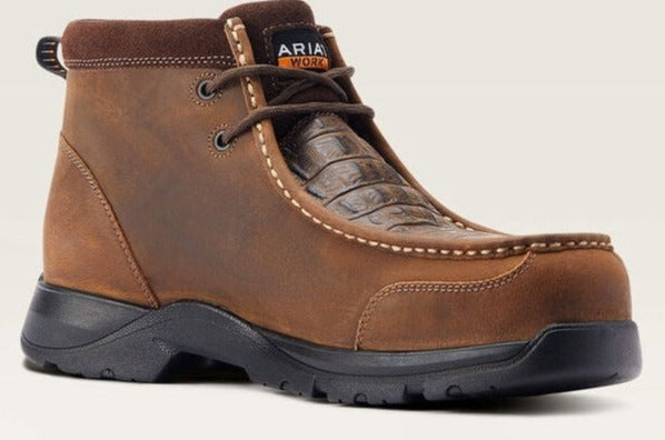Ariat Men's Edge Lte Moc CT Slip Resistant Work Boot - Brown - 10044578 7 / Medium / Brown - Overlook Boots