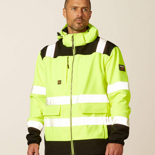Ariat Men's Rebar Hi-Vis Softshell Water Resist Jacket Yellow - 10046407 - Overlook Boots