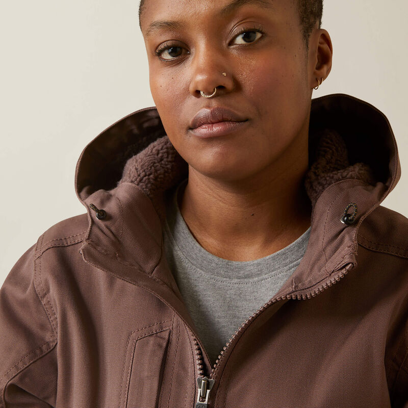 Ariat Women's Rebar DuraCanvas Insulated Jacket Peppercorn - 10046559 - Overlook Boots