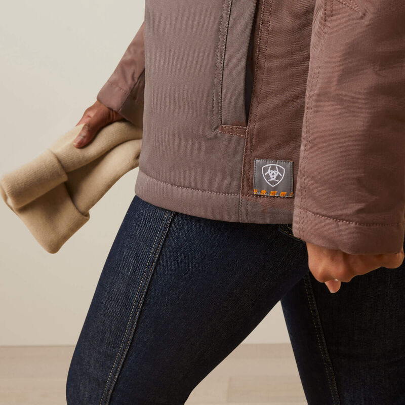 Ariat Women's Rebar DuraCanvas Insulated Jacket Peppercorn - 10046559 - Overlook Boots