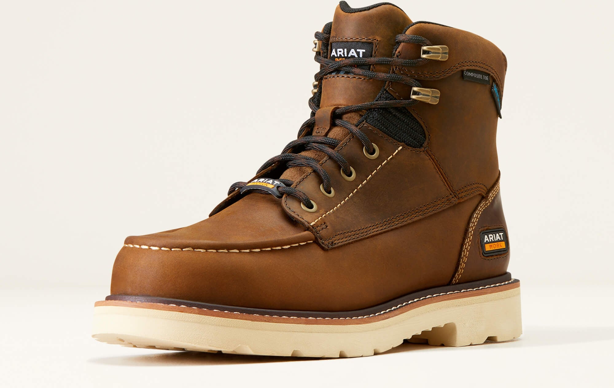 Ariat Men's Rebar Lift 6" Composite Toe Waterproof Work Boot - Brown - 10046876 - Overlook Boots