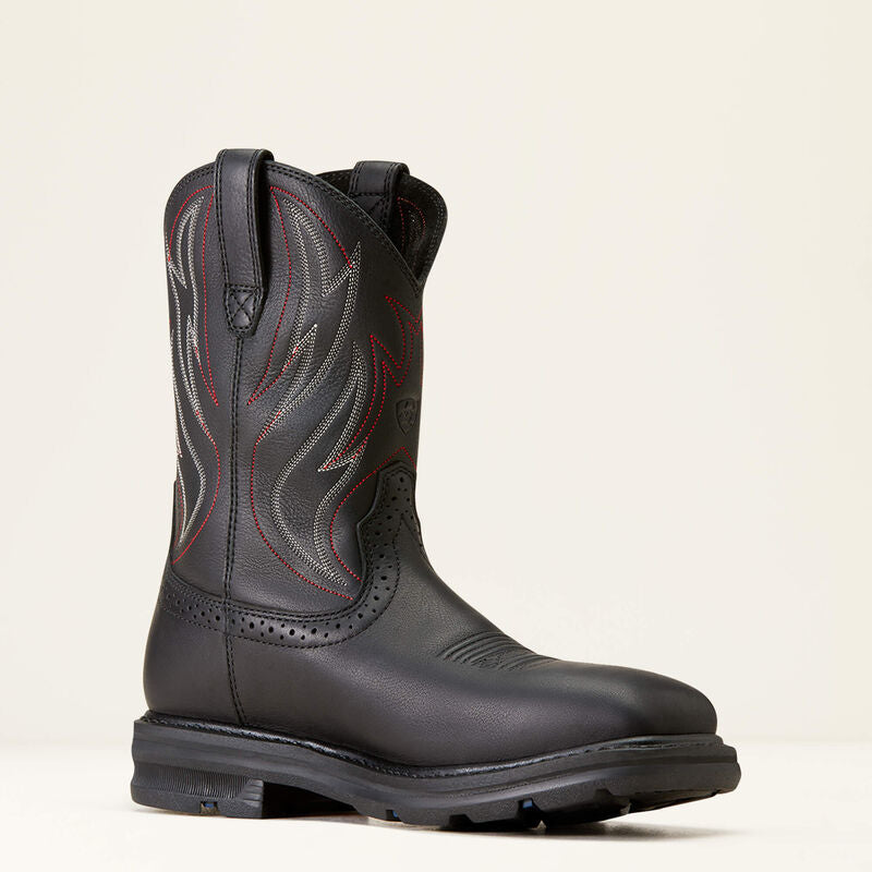 Ariat Men's Sierra Shock Shield Steel Toe Western Work Boot -Black- 10046929 7 / Medium / Black - Overlook Boots