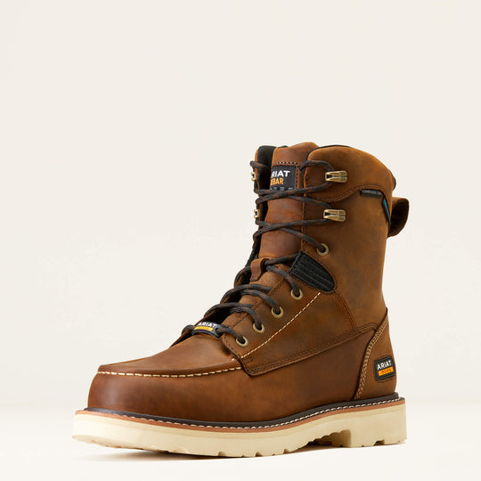 Ariat Men's Rebar Lift 8" Composite Toe Waterproof Work Boot - Brown - 10047028 - Overlook Boots