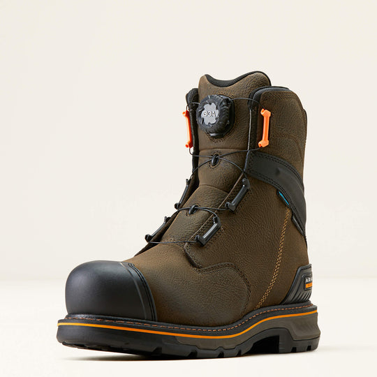 Ariat Men's Stump Jumper 8" Composite Toe Waterproof BOA Work Boot- Coffee- 10048059 - Overlook Boots