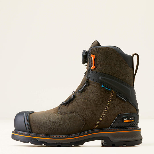 Ariat Men's Stump Jumper 8" Composite Toe Waterproof BOA Work Boot- Coffee- 10048059 - Overlook Boots