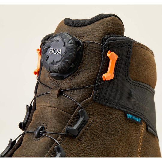 Ariat Men's Stump Jumper 6" Composite Toe Waterproof BOA Work Boot- Coffee- 10048060 - Overlook Boots