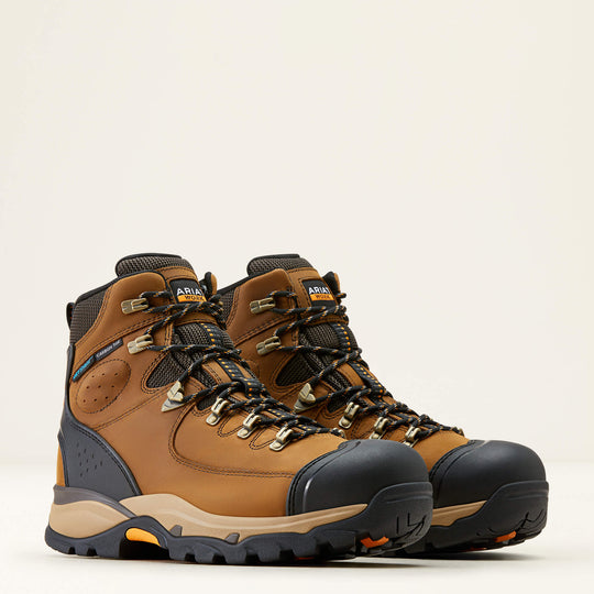 Ariat Men's Endeavor 6" Carbon Toe Waterproof Work Boot - Brown - 10050825 - Overlook Boots