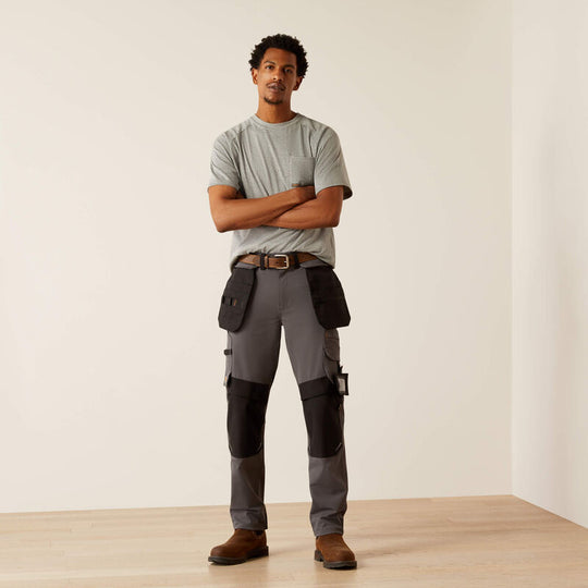 Ariat Men's Rebar M7 Slim Dynamic Straight Work Pant Charcoal - 10051855 28 x 28 / Charcoal / Standard - Overlook Boots