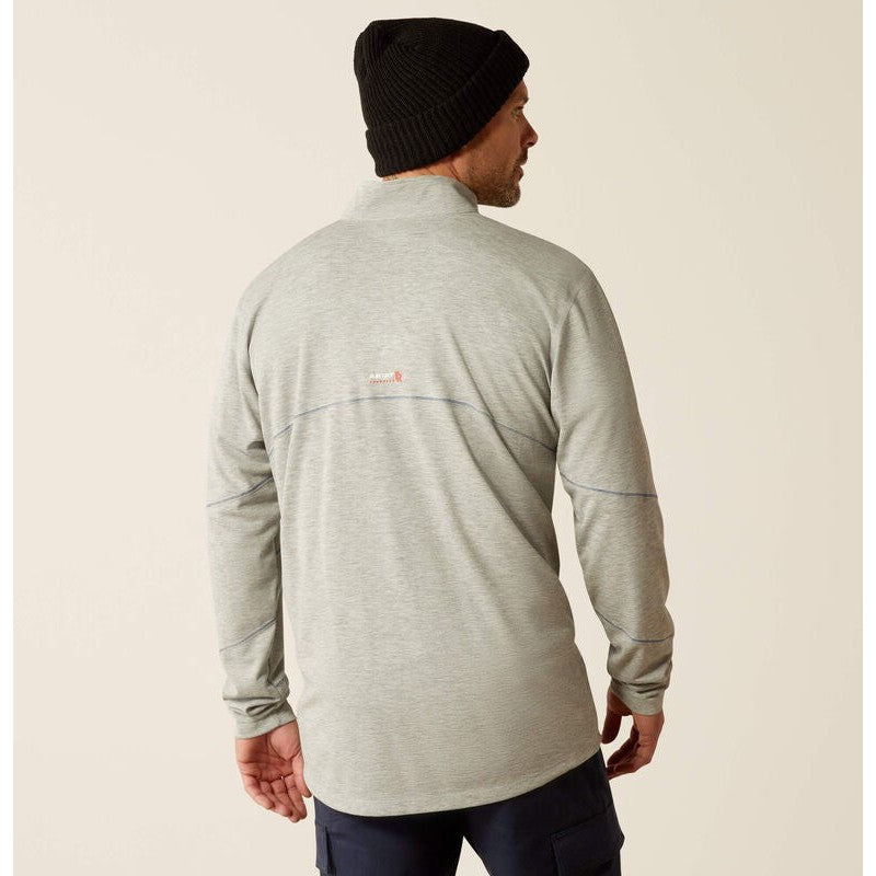 Ariat Men's FR Primo 1/4 Zip Flame Resist Baselayer Grey - 10052067 - Overlook Boots