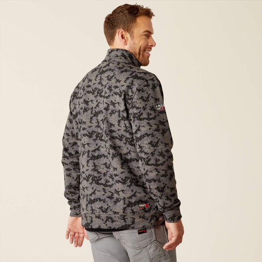 Ariat Men's Flame Resistant Durastrech Fleece 1/2 Zip Job Shirt Camo - 10052074 - Overlook Boots