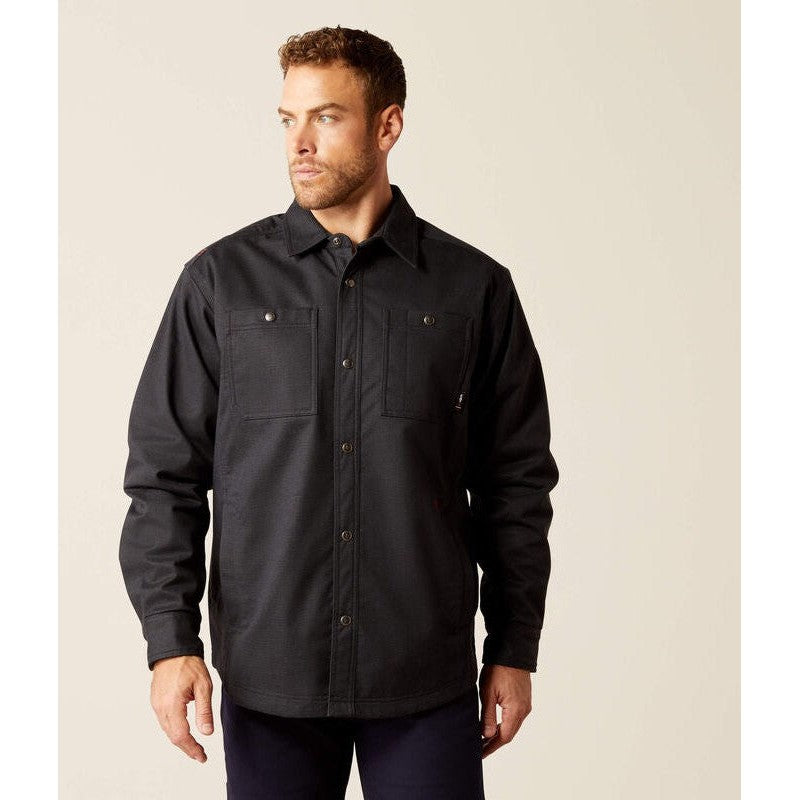 Ariat Men's Flame Resistant Ripstop Softshell Flame Resist Shirt Jacket Black - 10052103 Small / Black / Standard - Overlook Boots