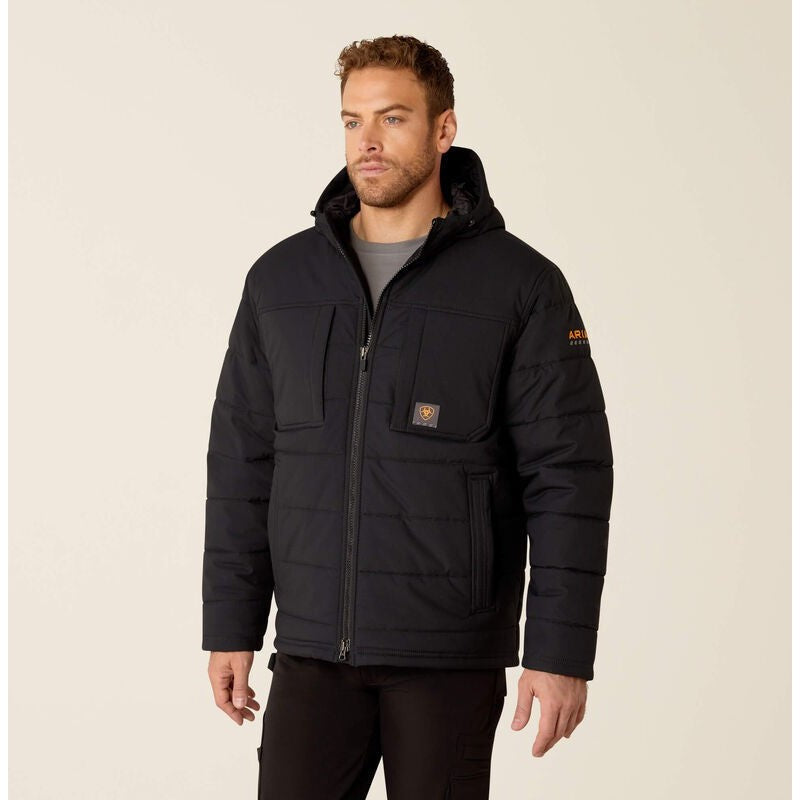 Ariat Men's Rebar Winter Valiant Ripstop Insulated Jacket Black - 10052123 Small / Black / Standard - Overlook Boots