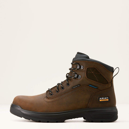 Ariat Men's Turbo 6" CSA Waterproof Carbon Toe Work Boot - Brown - 10052209 - Overlook Boots
