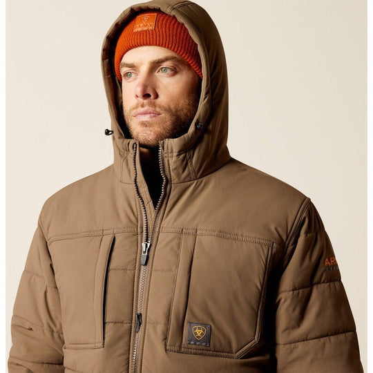 Ariat Men's Rebar Winter Valiant Ripstop Jacket Chocolate - 10052428 - Overlook Boots