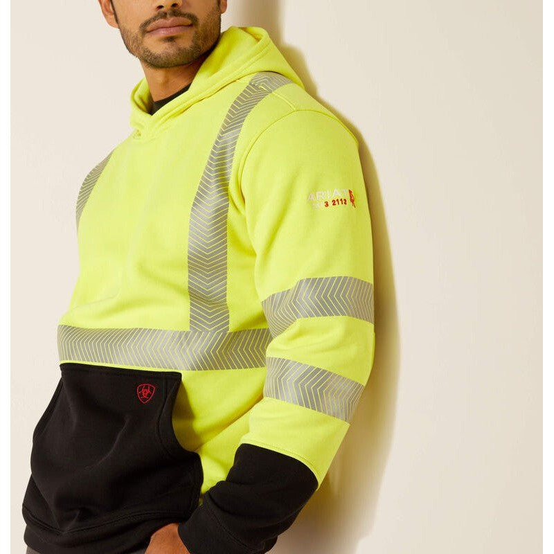 Ariat Men's Flame Resistant Hi-Vis Flame Resist Workwear Hoodie Yellow - 10052589 - Overlook Boots