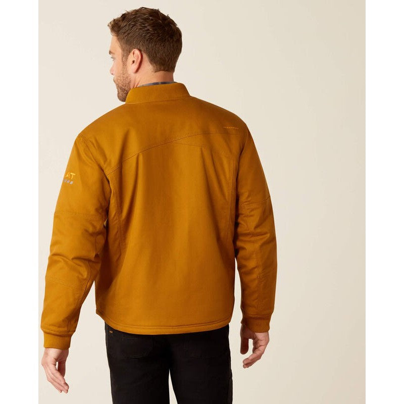 Ariat Men's Rebar Stretch Canvas Bomber Jacket Brown - 10053000 - Overlook Boots