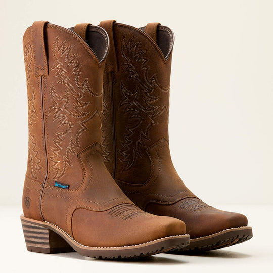 Ariat Men's Hybrid Roughstock Square Toe Waterproof Cowboy Boot -Brown- 10053577 - Overlook Boots