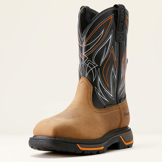 Ariat Men's Big Rig BOA 11" Composite Toe Waterproof Western Work Boot- Tan- 10053617 - Overlook Boots