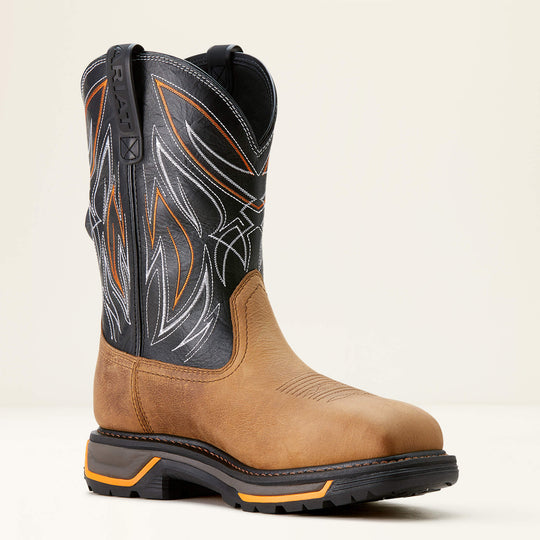 Ariat Men's Big Rig BOA 11" Composite Toe Waterproof Western Work Boot- Tan- 10053617 - Overlook Boots