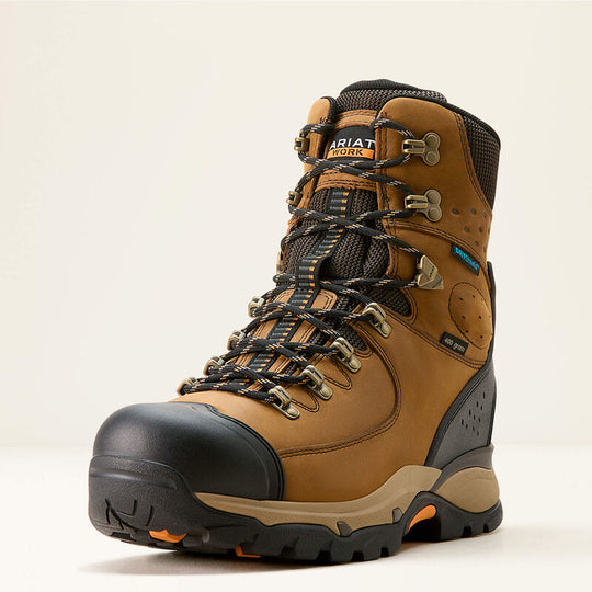 Ariat Men's Endeavor 8" Waterproof Slip Resistant Insulated Work Boot -Brown- 10053775 - Overlook Boots