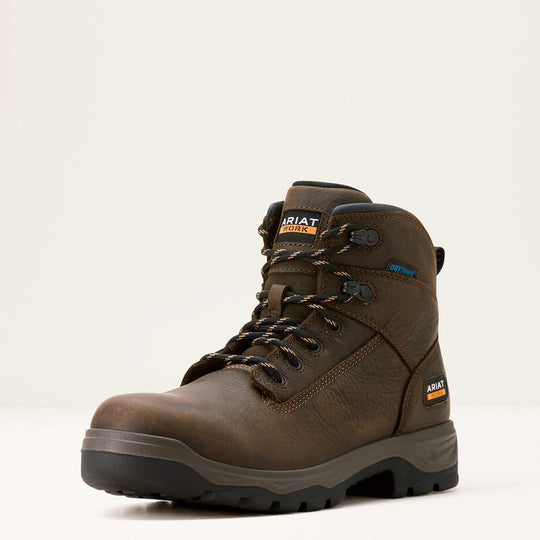 Ariat Men's Turbo Duratread 6" Round toe Waterproof Slip Resistance Work Boot - Brown - 10054293 - Overlook Boots