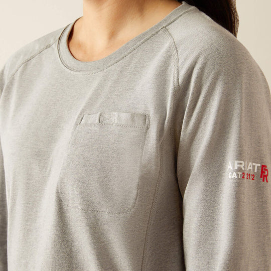 Ariat Women's Flame Resistant Air Bolt T-Shirt - Grey - 10054450 - Overlook Boots