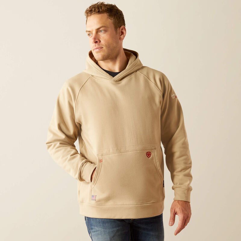 Ariat Men's FR DuraStretch Work Hard Live Free Hoodie - Silver - 10054604 Small / Standard / Silver Mink - Overlook Boots