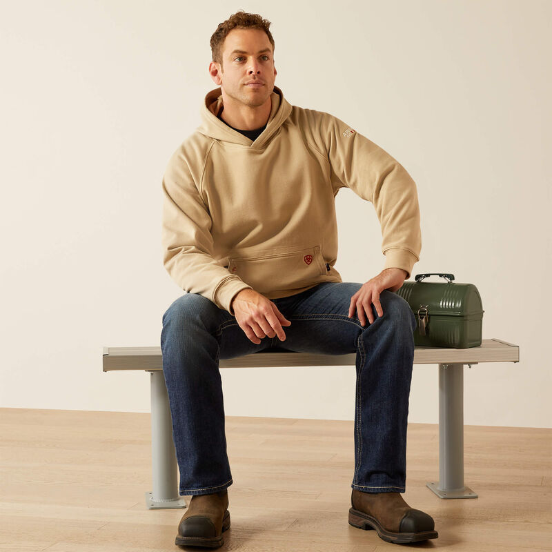 Ariat Men's FR DuraStretch Work Hard Live Free Hoodie - Silver - 10054604 - Overlook Boots