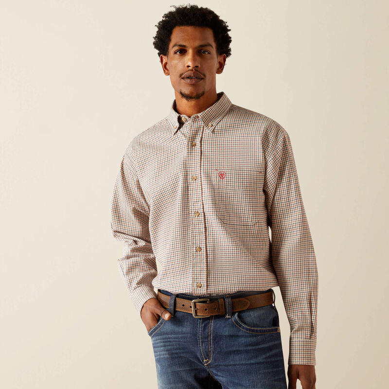 Ariat Men's Flame Resistant Gasket Work Shirt- White- 10054611 Small / Bistro / Standard - Overlook Boots