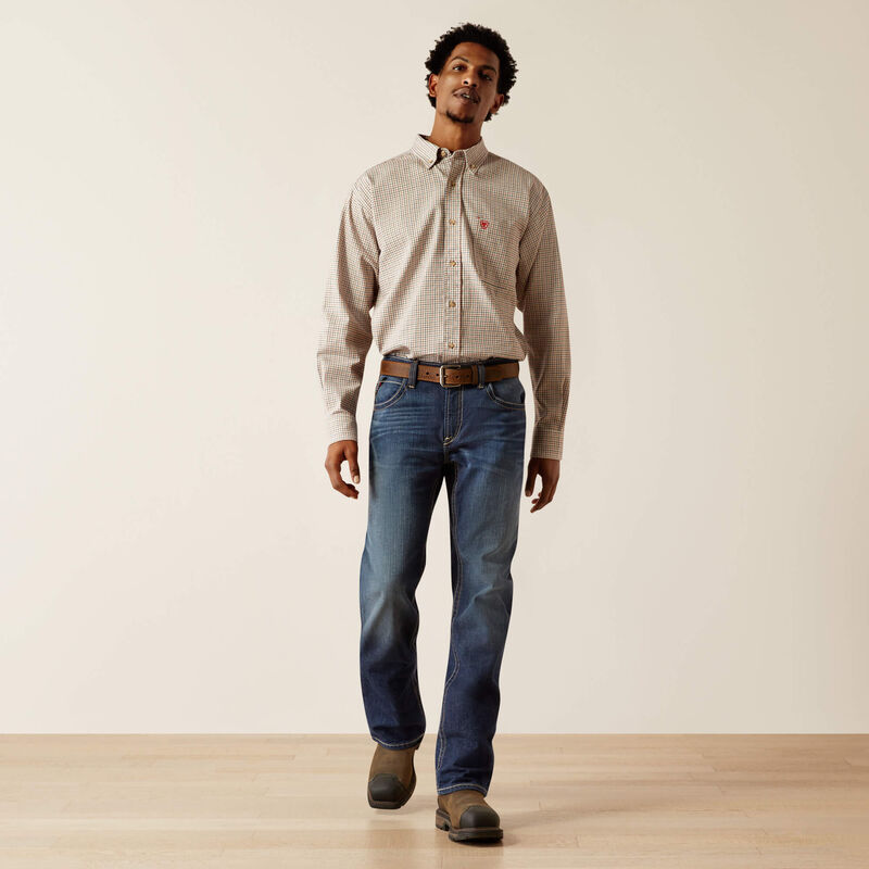 Ariat Men's Flame Resistant Gasket Work Shirt- White- 10054611 - Overlook Boots