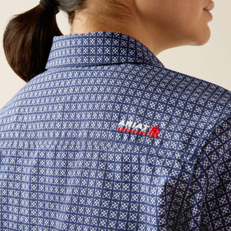 Ariat Women's FR Beverly Snap Western Work Shirt - Navy - 10054629 - Overlook Boots