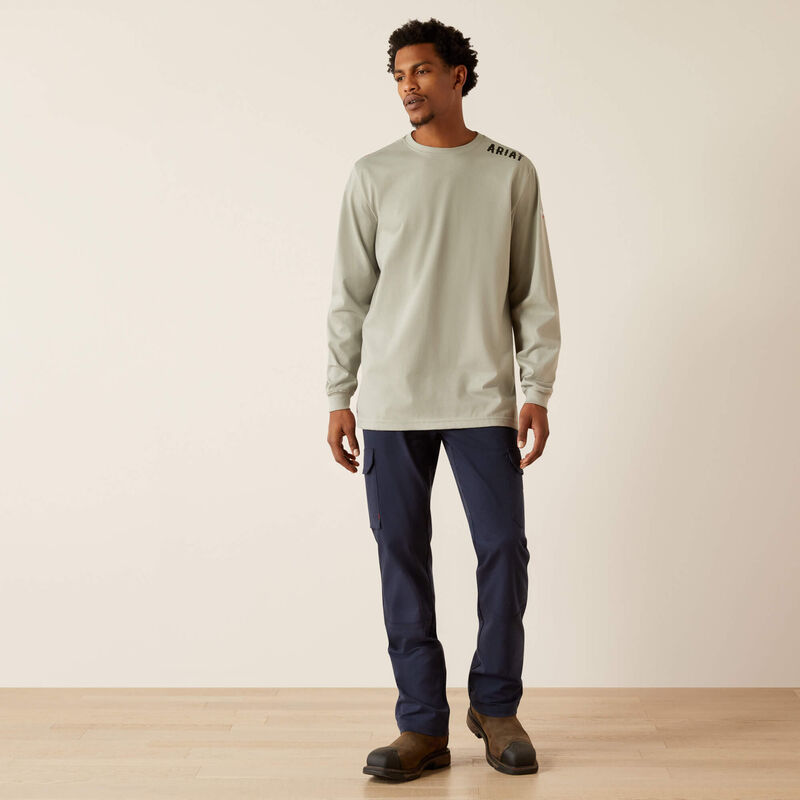 Ariat Men's Flame Resistant Work Hard Live Free T-Shirt - Dove - 10055031 - Overlook Boots