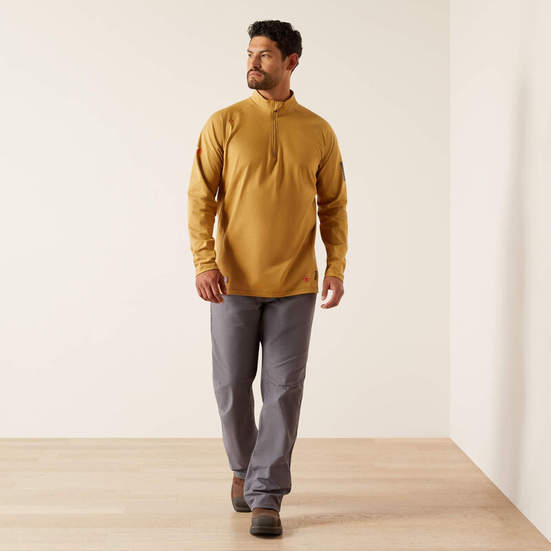 Ariat Men's FR Combat Stretch Patriot 1/4 Zip Work Shirt - Bistro - 10055075 - Overlook Boots