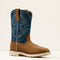 Ariat Men's Activator 11" Steel Toe Waterproof Western Work Boot- Brown/Blue- 10060893 7.0 / Medium / Brown - Overlook Boots