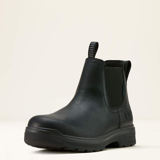 Ariat Men's Turbo 6" Round Toe Waterproof Chelsea Work Boot - Black - 10060896 - Overlook Boots