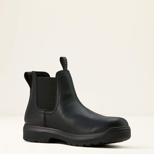 Ariat Men's Turbo 6" Round Toe Waterproof Chelsea Work Boot - Black - 10060896 7.0 / Medium / Black - Overlook Boots
