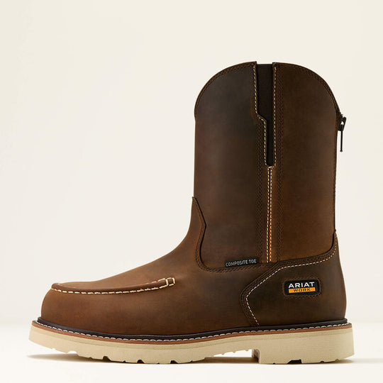 Ariat Men's Rebar Lift Pull On Moc Toe Composite Toe Work Boot - Brown - 10061114 - Overlook Boots
