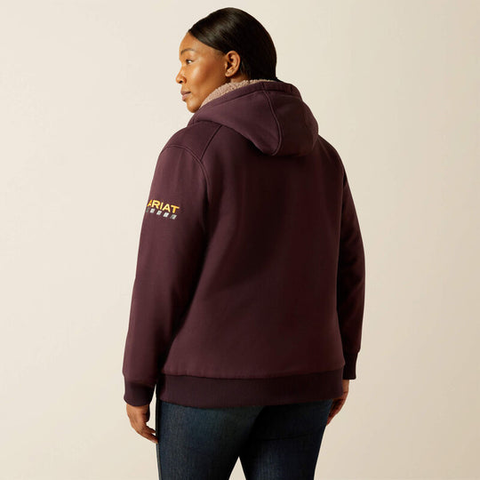 Ariat Women's Rebar All-Weather Sherpa Full Zip Hoodie - Fudge - 10062329 - Overlook Boots