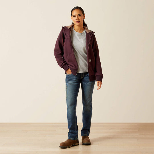 Ariat Women's Rebar All-Weather Sherpa Full Zip Hoodie - Fudge - 10062329 - Overlook Boots