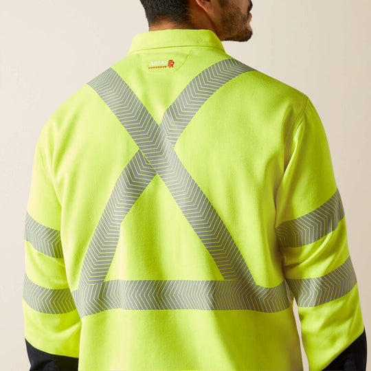 Ariat Men's FR Hi-Vis Air Inherent Classic Fit Work Shirt - Yellow - 10062359 - Overlook Boots