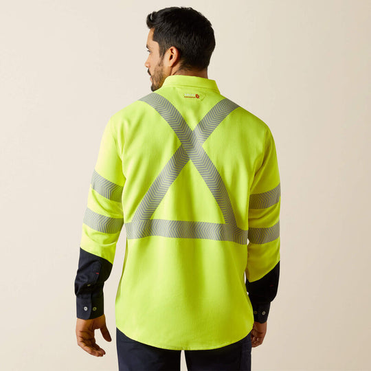 Ariat Men's FR Hi-Vis Air Inherent Classic Fit Work Shirt - Yellow - 10062359 - Overlook Boots