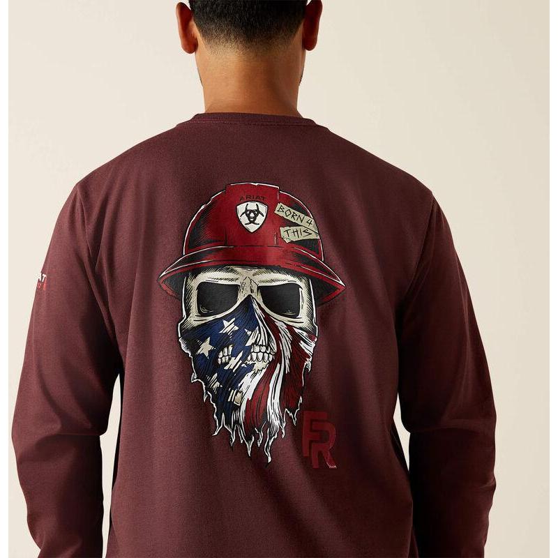 Ariat Men's Flame Resistant Born For This T-Shirt- Chocolate- 10062667 - Overlook Boots