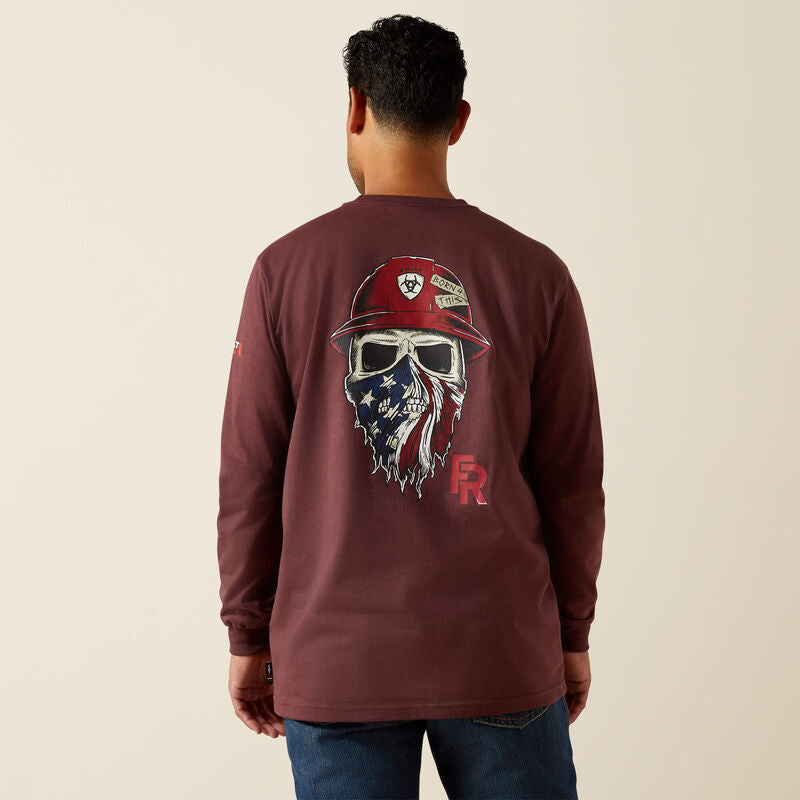 Ariat Men's Flame Resistant Born For This T-Shirt- Chocolate- 10062667 - Overlook Boots