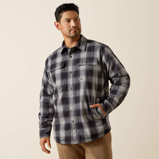 Ariat Men's Rebar Flannel Insulated 60G Shirt Jacket - Black - 10062721 - Overlook Boots