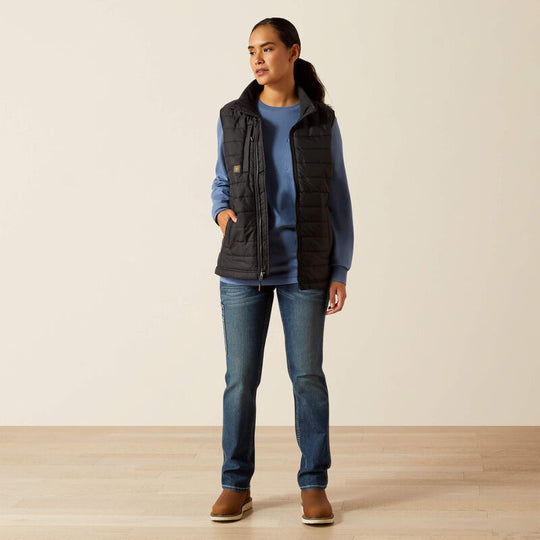 Ariat Women's Rebar Ripstop Lightweight Insulated Vest - Black - 10062722 - Overlook Boots