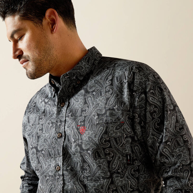 Ariat Men's FR Bogart Classic Fit Work Shirt - Black - 10062741 Small / Black - Overlook Boots