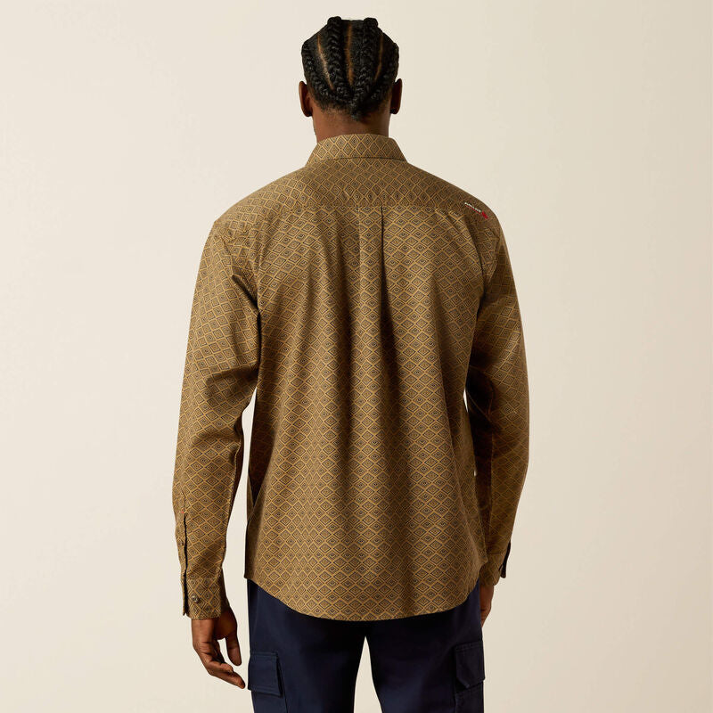 Ariat Men's Flame Resistant Deniro Work Shirt- Khaki- 10062743 - Overlook Boots