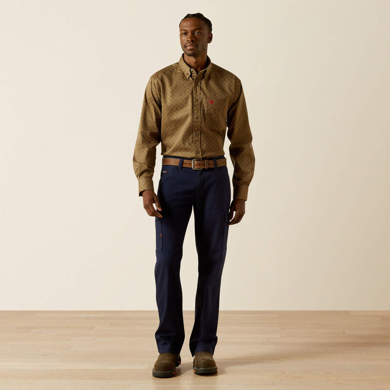 Ariat Men's Flame Resistant Deniro Work Shirt- Khaki- 10062743 - Overlook Boots