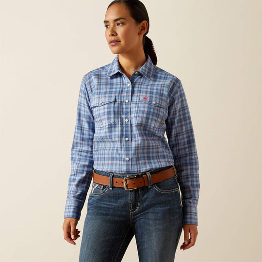 Ariat Women's Flame Resistant Laurel Snap Work Shirt - Blue - 10062832 - Overlook Boots