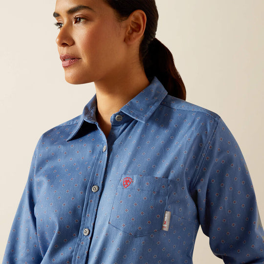 Ariat Women's Flame Resistant Brooke Work Shirt - Blue - 10062833 - Overlook Boots